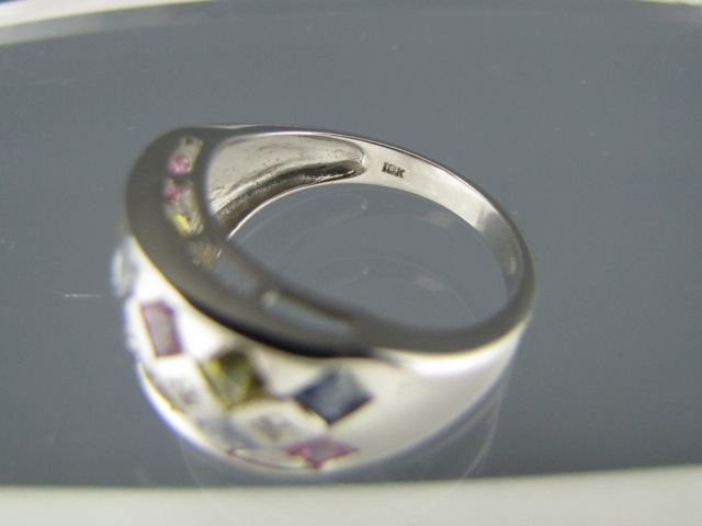 10K White Gold Gemstone Rings