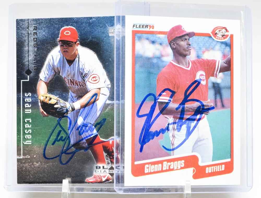 Cincinnati Reds Signed Cards With Frazier Certified Autogarphed