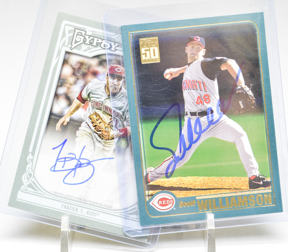 Cincinnati Reds Signed Cards With Frazier Certified Autogarphed