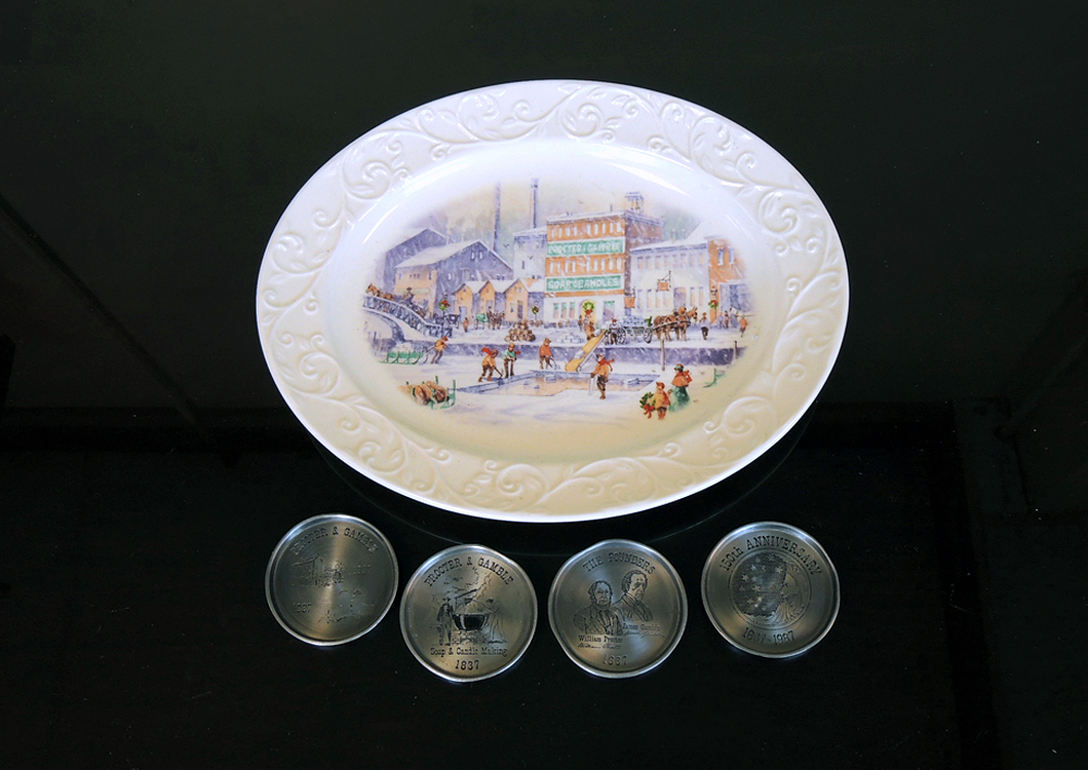 Procter & Gamble Collectible Pewter Coasters and Platter