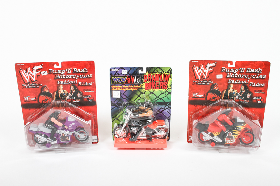 Set of Collectible Wrestler Biker Figures