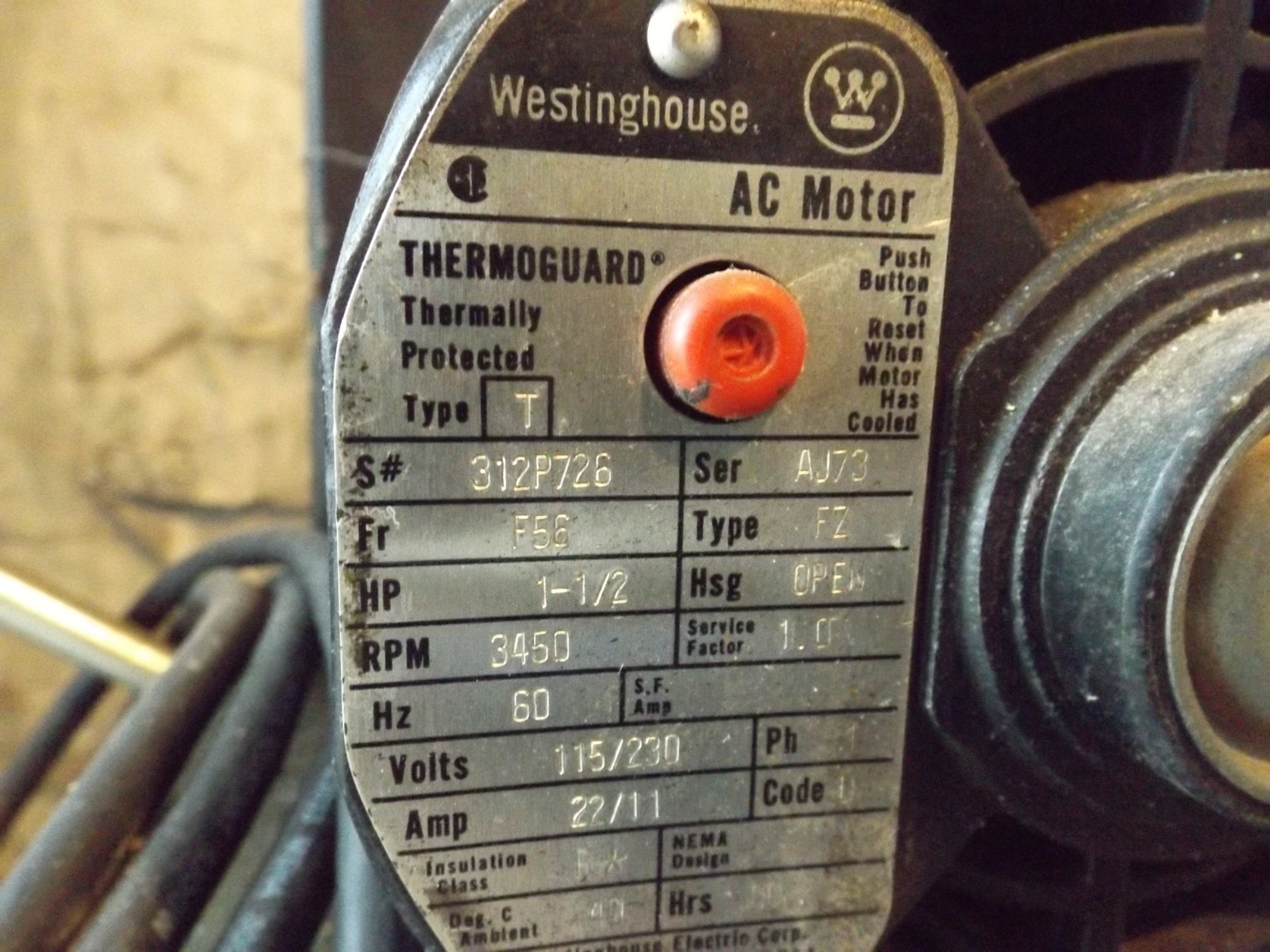 Cambell Hausfeld Air Compressor with Westinghouse Motor