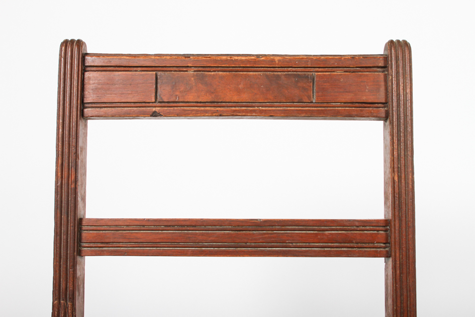 Set of Four Antique Ladder-Back Cane Seat Dining Chairs