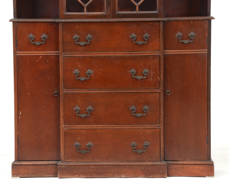 Mahogany Breakfront China Cabinet