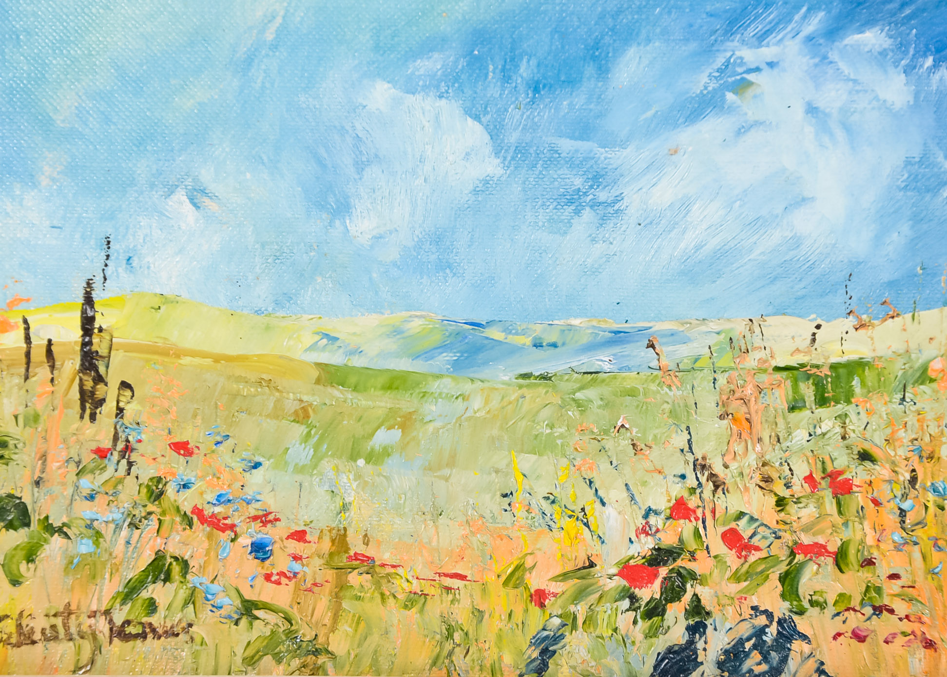 Small Portugese Oil Painting of Landscape