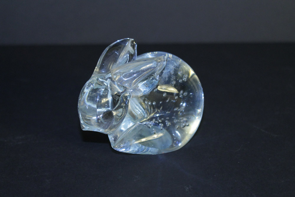 Trio of Clear Glass Animal Figurines