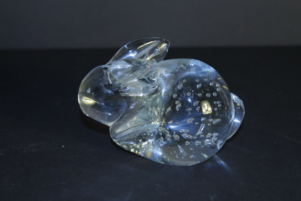 Trio of Clear Glass Animal Figurines