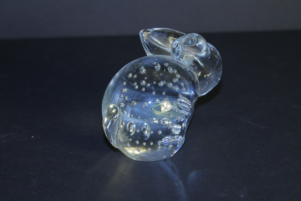 Trio of Clear Glass Animal Figurines