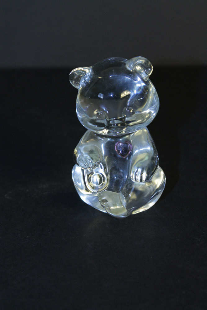 Trio of Clear Glass Animal Figurines