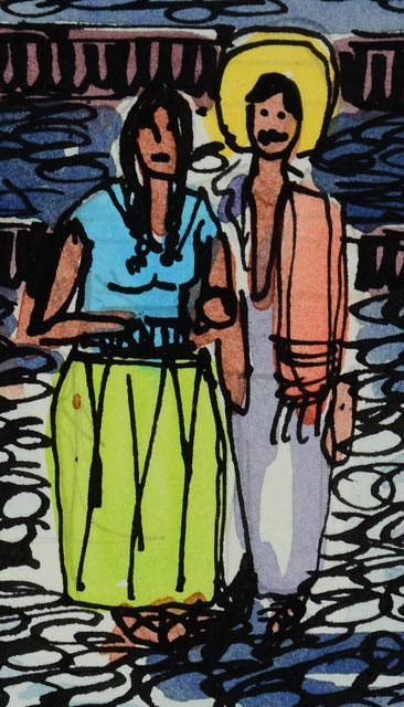 Original Spanish Village Scene Watercolor Painting