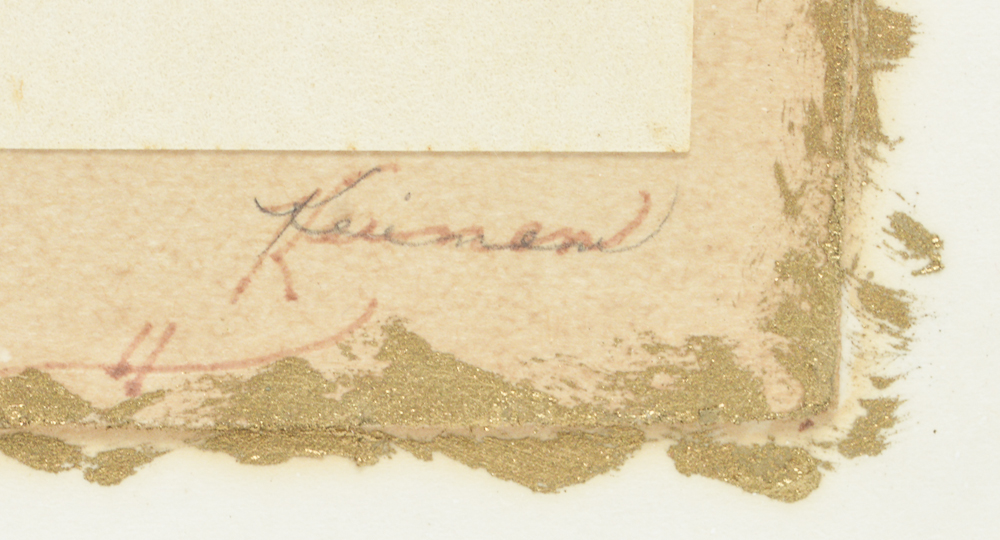 "Two Birds on Yellow Blossom Branches" Imao Keinen Woodcut