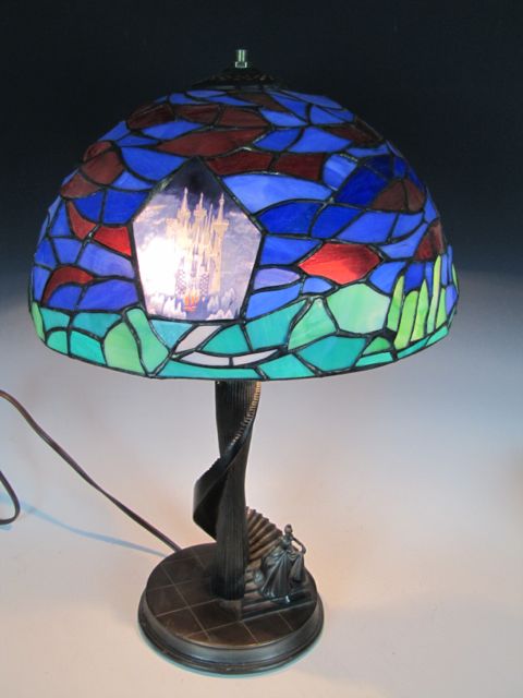 Disney Cinderella Castle Tiffany Style Lamp and Accents