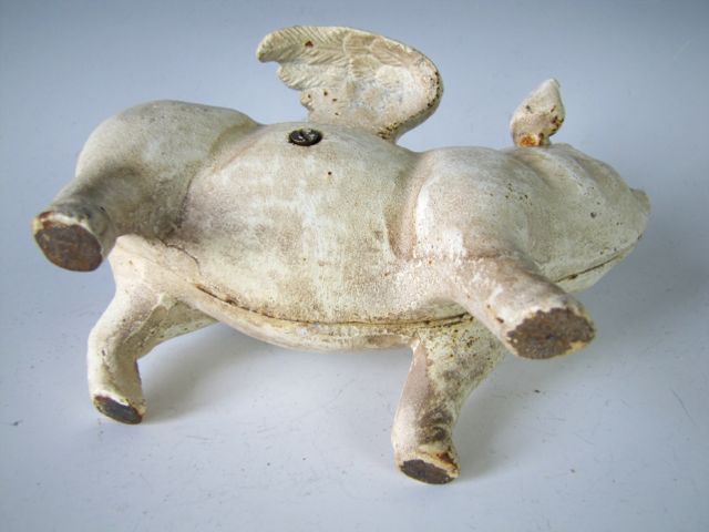 Cast Iron Flying Pig Bank
