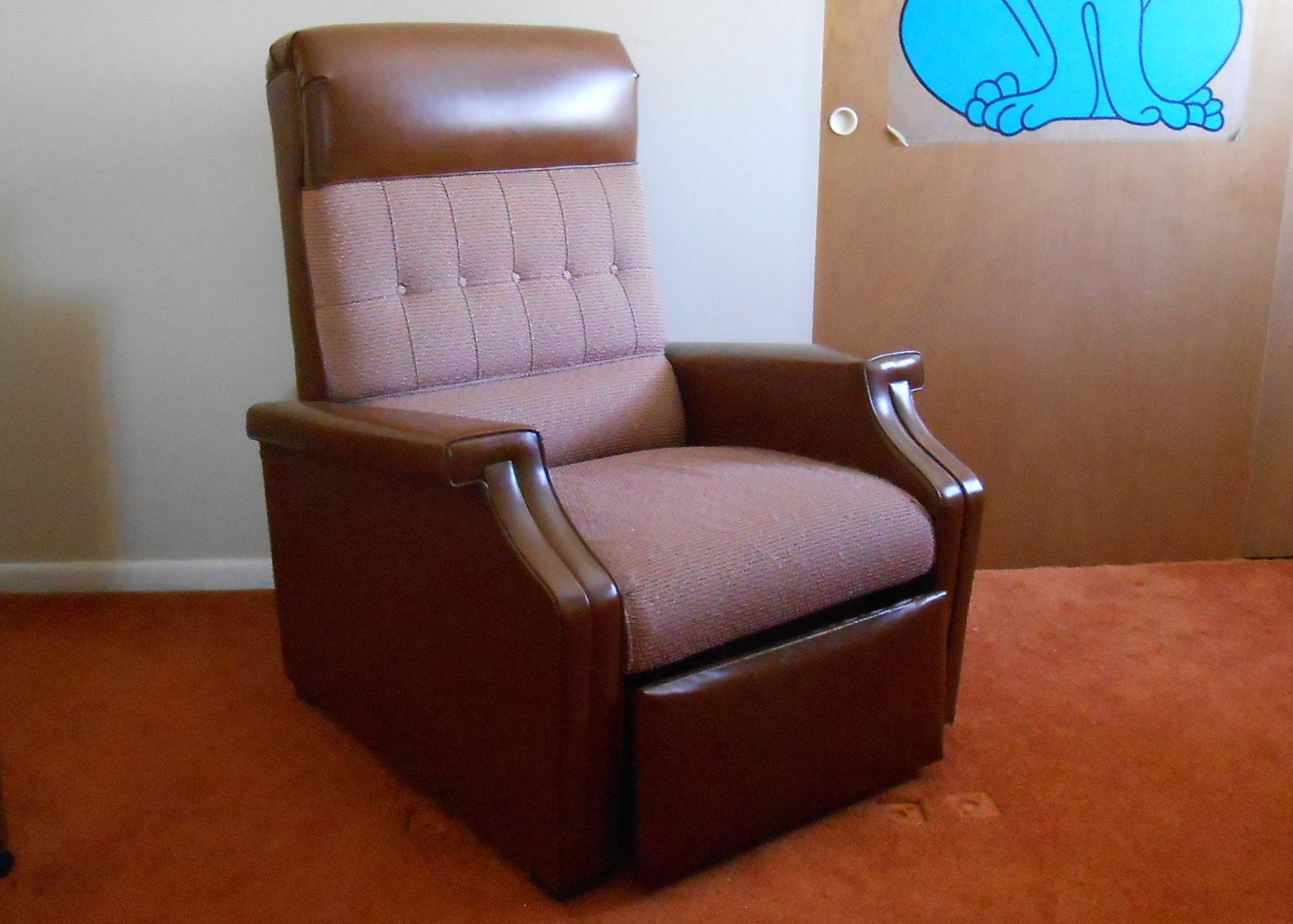 Vintage Brown Vinyl Recliner