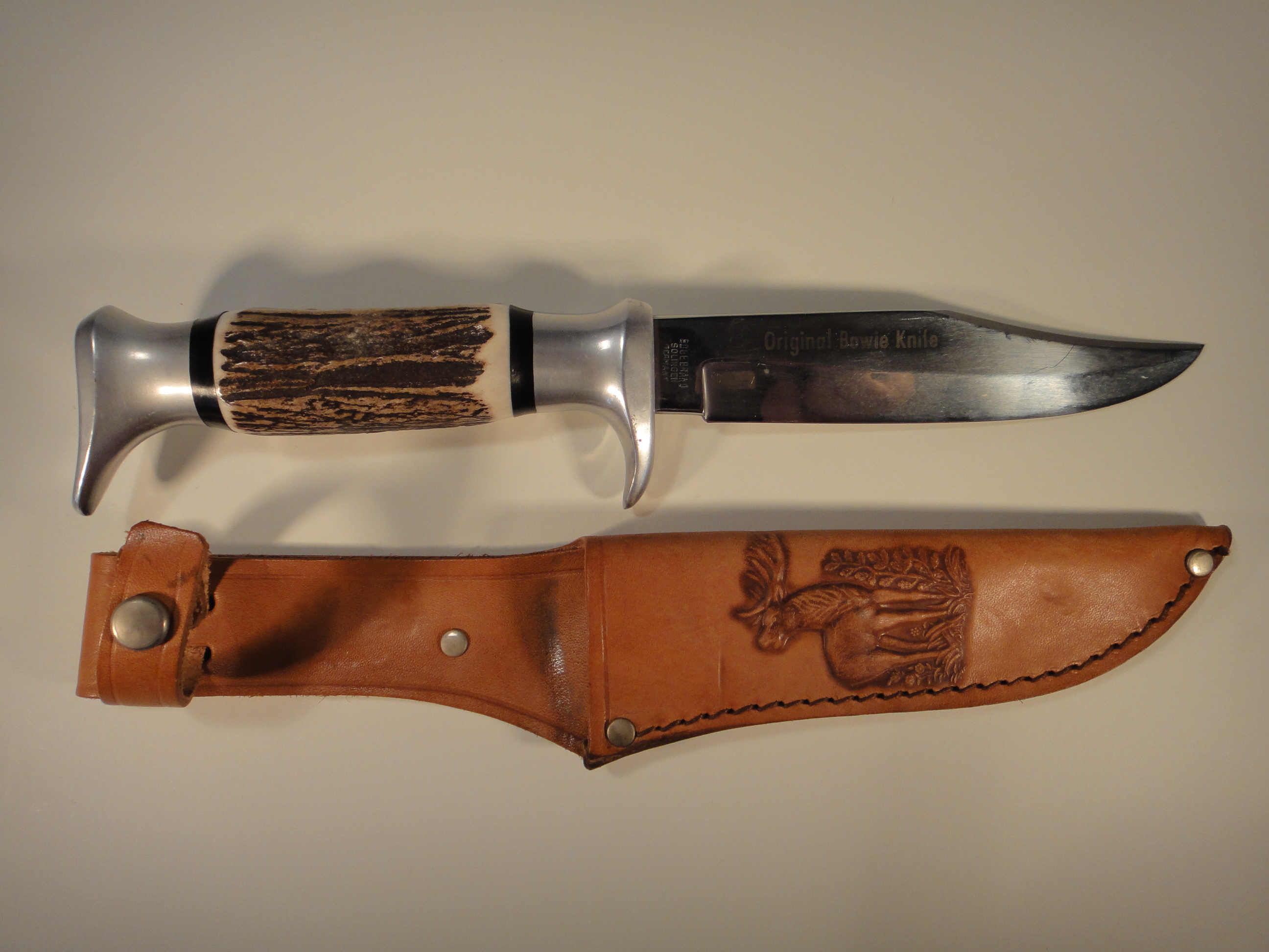 Vintage Edge Brand Original Bowie Knife Soligen Germany & Sheath