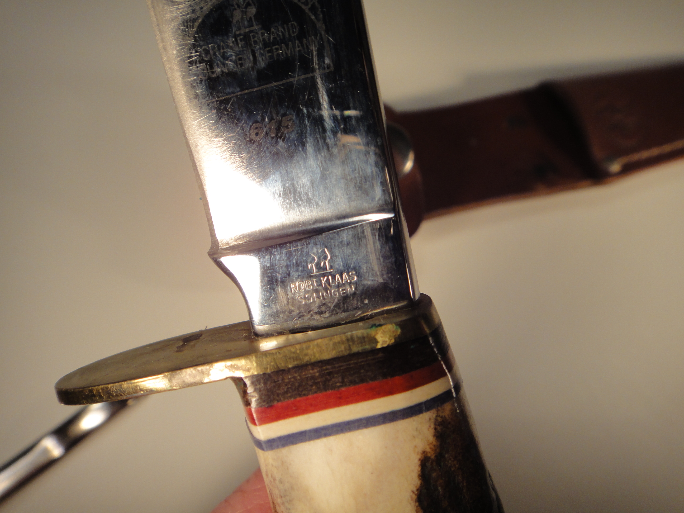 Vintage Robert Klass Hunting Knife #615 Crane Brand Germany