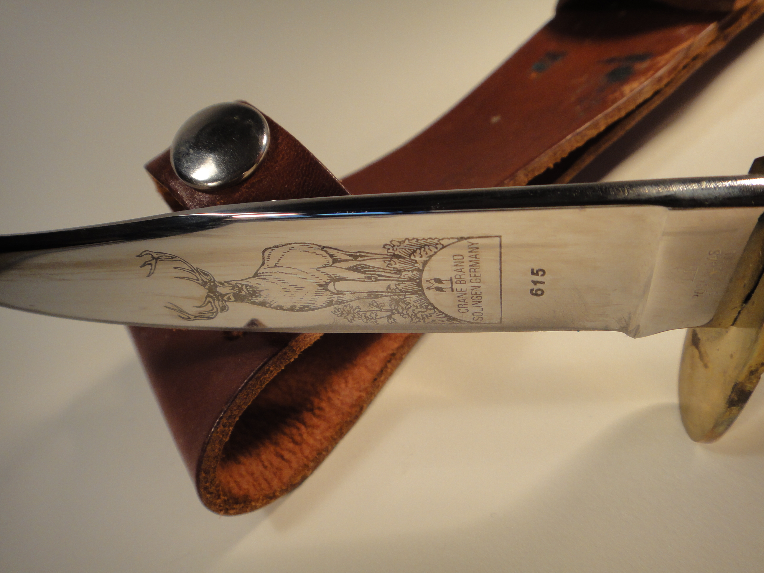 Vintage Robert Klass Hunting Knife #615 Crane Brand Germany