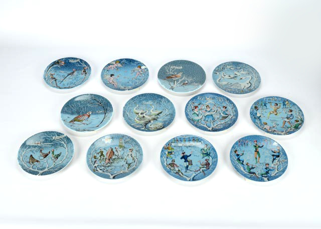 Complete Set of Haviland "Twelve Days of Christmas" Plates