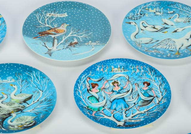 Complete Set of Haviland "Twelve Days of Christmas" Plates