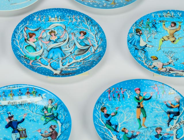 Complete Set of Haviland "Twelve Days of Christmas" Plates