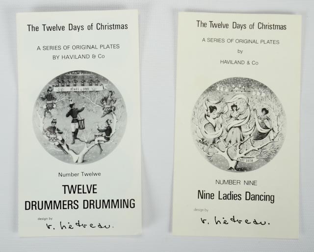 Complete Set of Haviland "Twelve Days of Christmas" Plates
