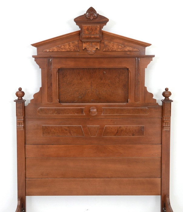 Eastlake Style Walnut Double Bed Frame