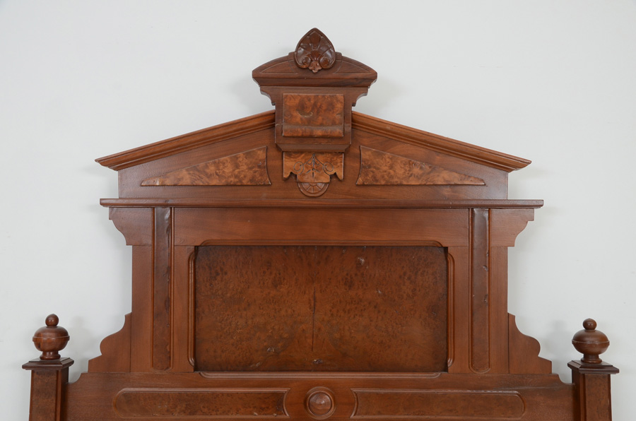 Eastlake Style Walnut Double Bed Frame