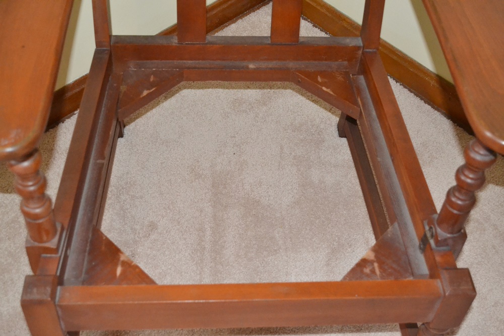 Vintage Wooden Arm Chair With Spring Seat