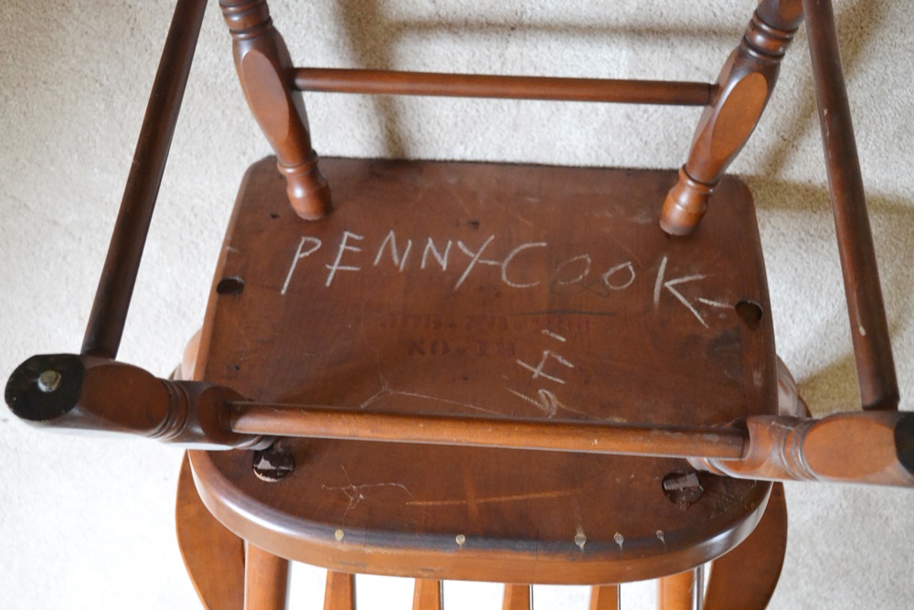 Vintage Wooden Arm Chair With Spring Seat