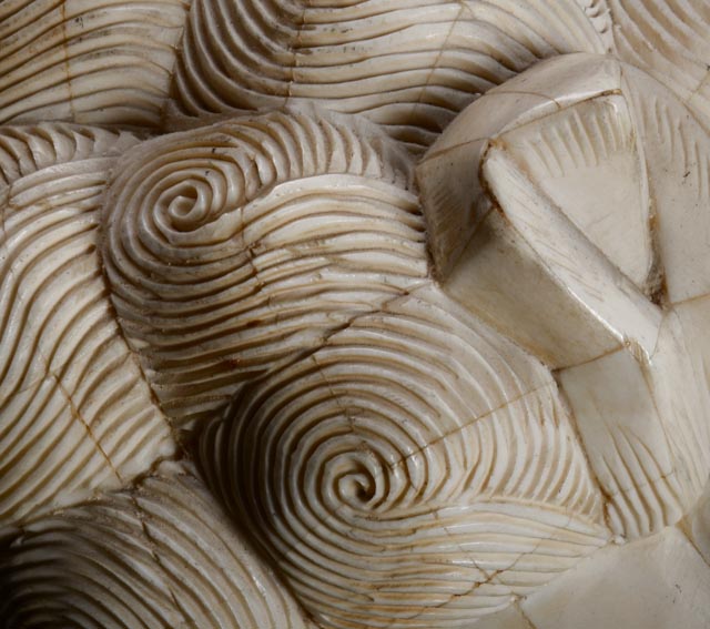 Pair of 19th Century Chinese Carved Bone Shishi Guardian Lions