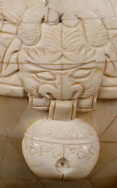 Pair of 19th Century Chinese Carved Bone Shishi Guardian Lions