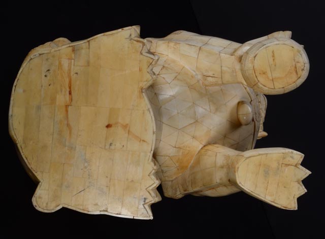 Pair of 19th Century Chinese Carved Bone Shishi Guardian Lions