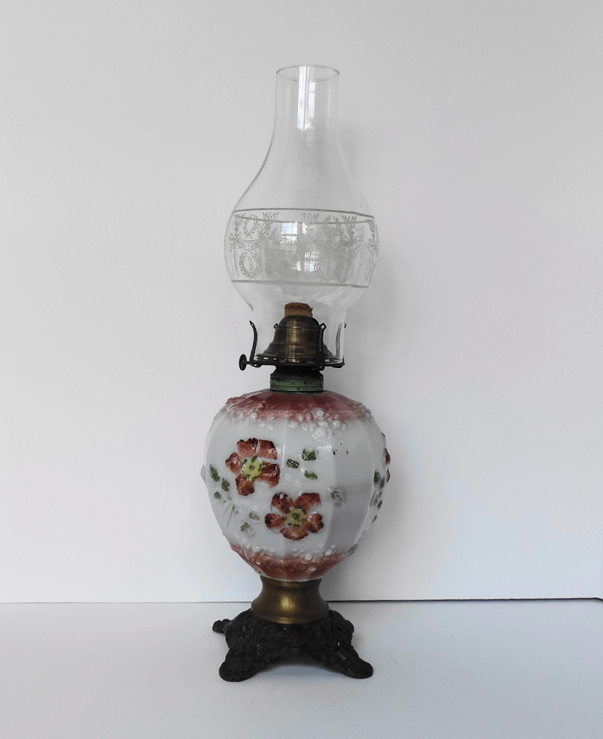 Antique Queen Anne Oil Lamp