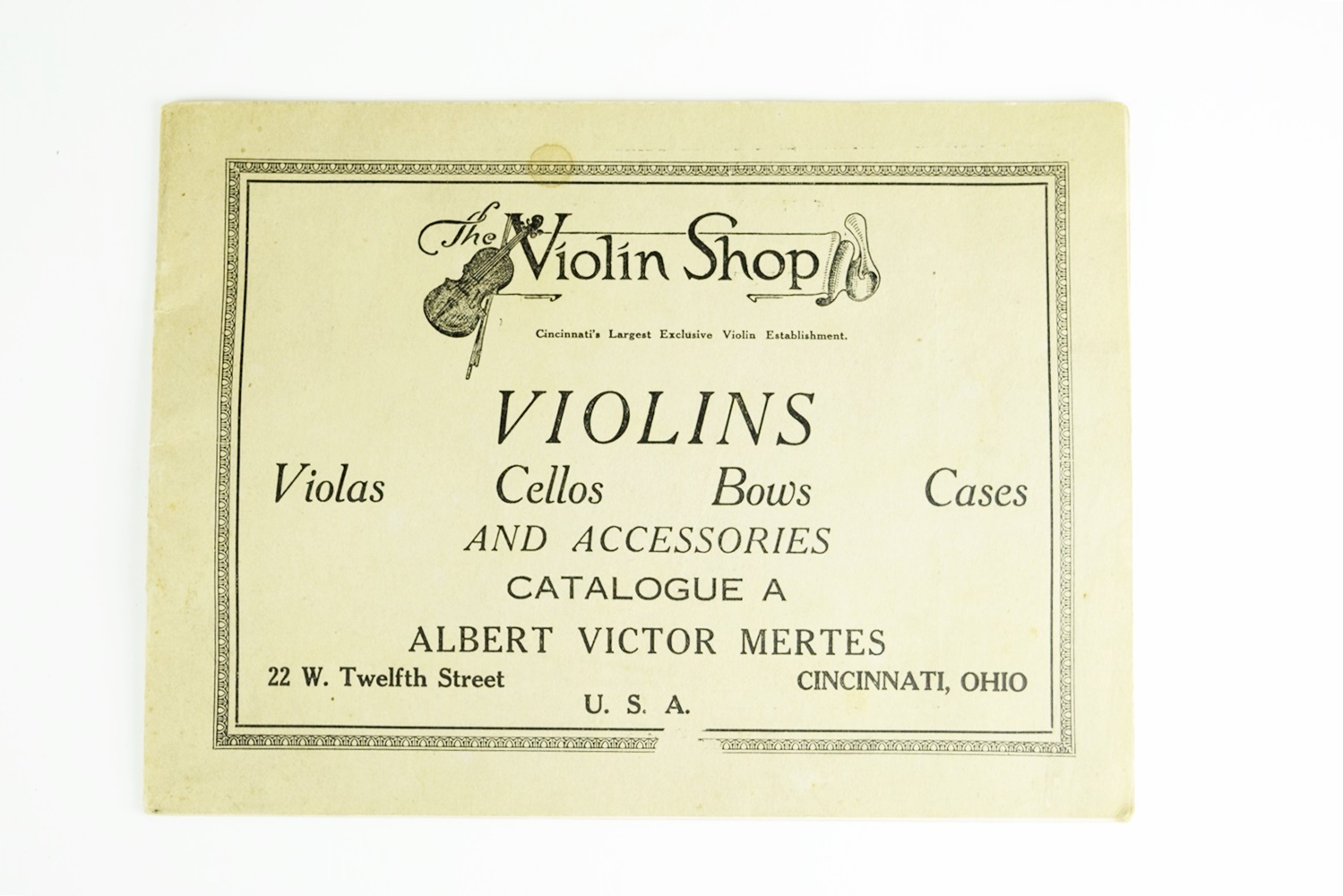 Circa 1914 Copy of Stradivarius Violin, Made in Bohemia