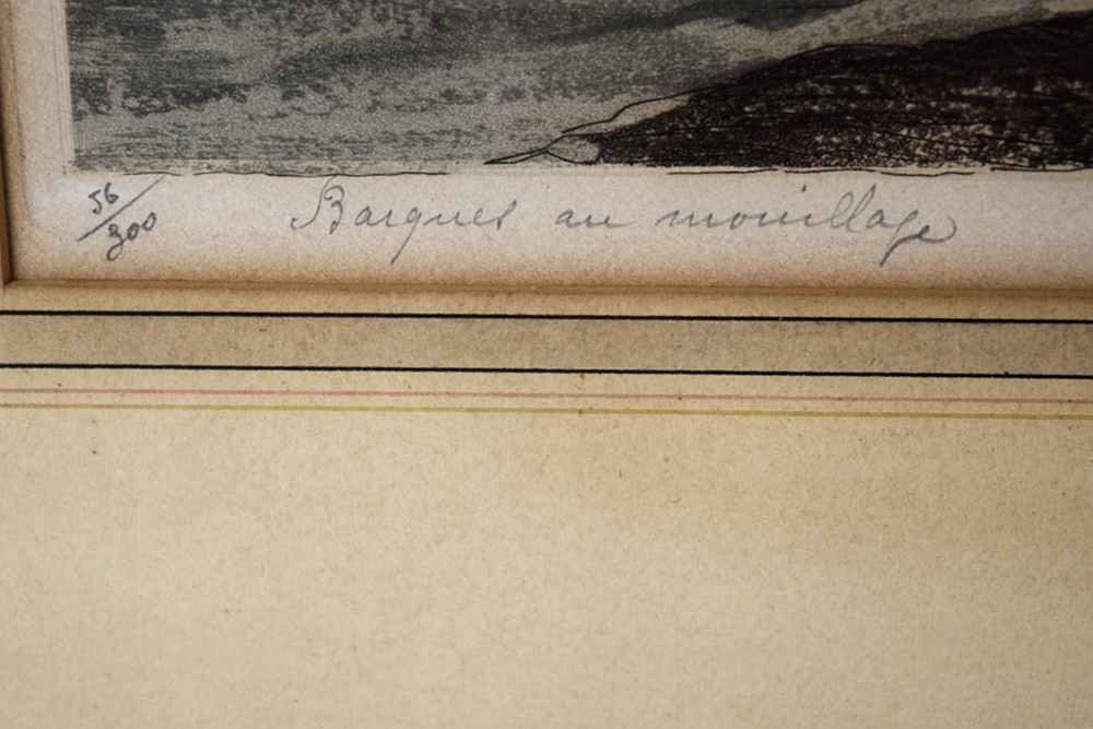 An Original Hand Colored Etching By Paul E. Lecomte (1877-1950)