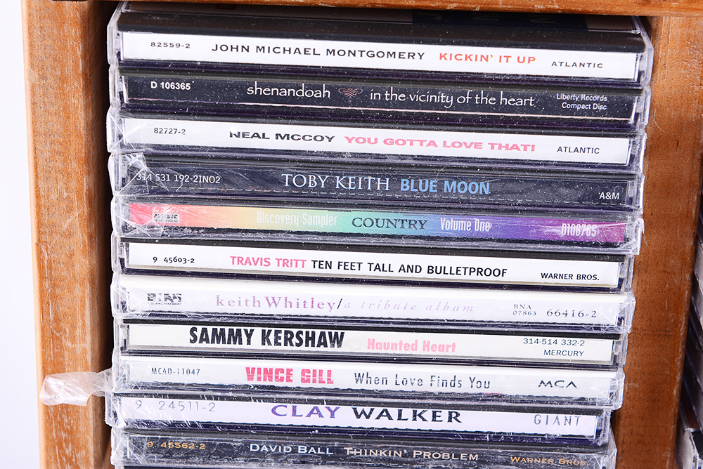 Country Music CD Collection with Display/Storage Case