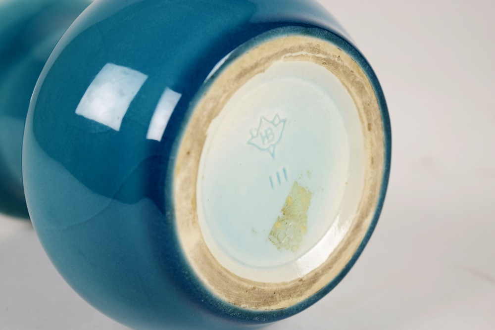 Vintage Turquoise Vase by Harold Bopp,  Circa 1940