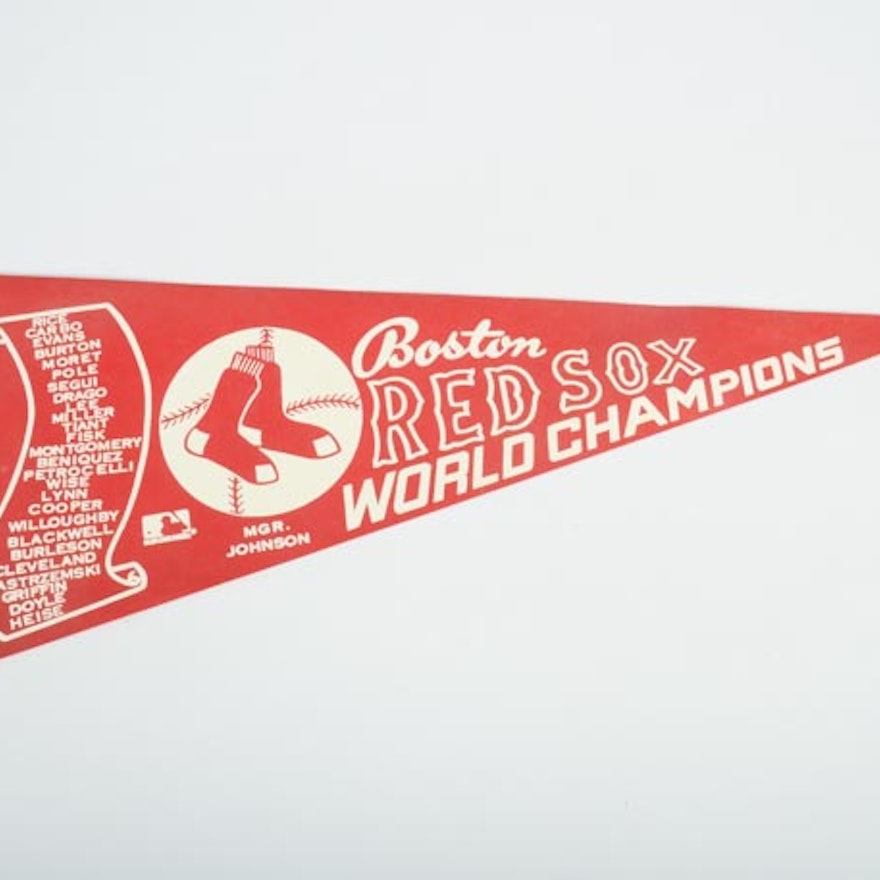 Rare 1975 World Champions Boston Red Sox Error Pennant