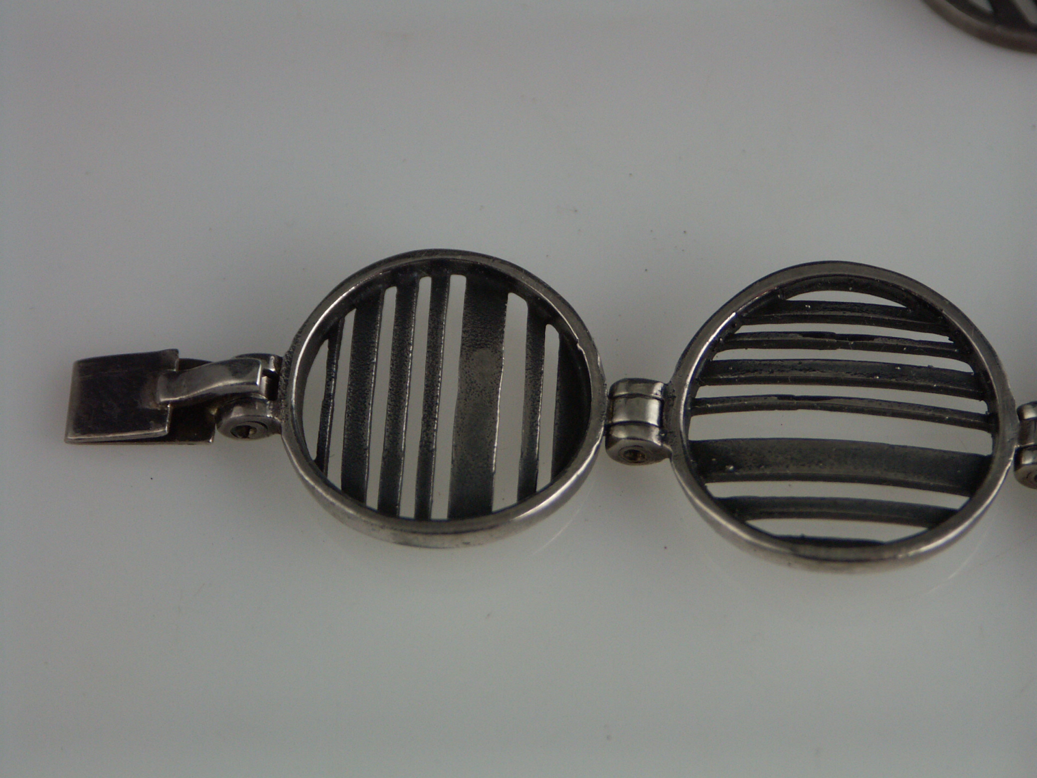 Finland Sterling Silver Modernist Bracelet and Earrings