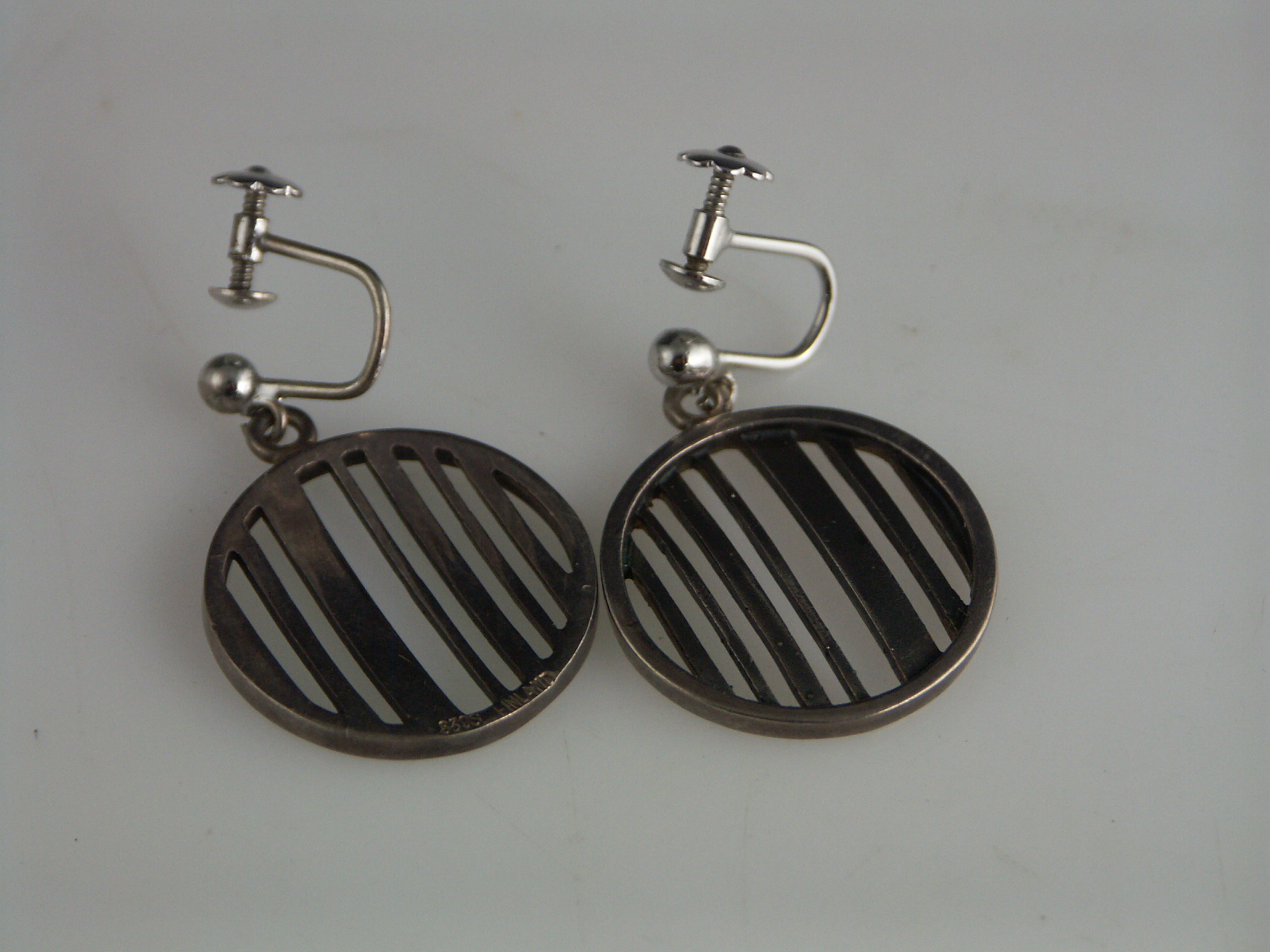 Finland Sterling Silver Modernist Bracelet and Earrings