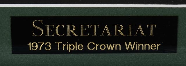 Awesome Framed Secretariat Horse Photo Signed by Ron Turcotte