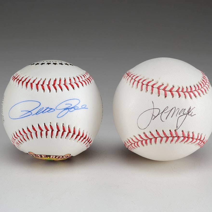 Pete Rose And Joe Morgan Signed Baseballs