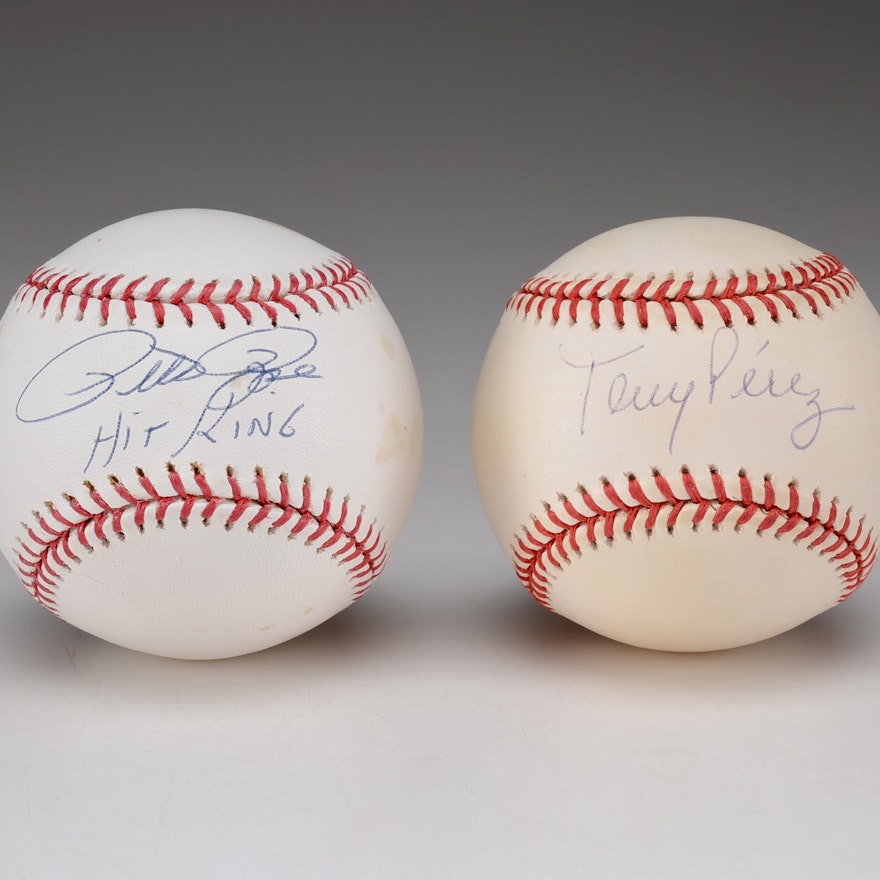 Pete Rose And Tony Perez Signed Baseballs