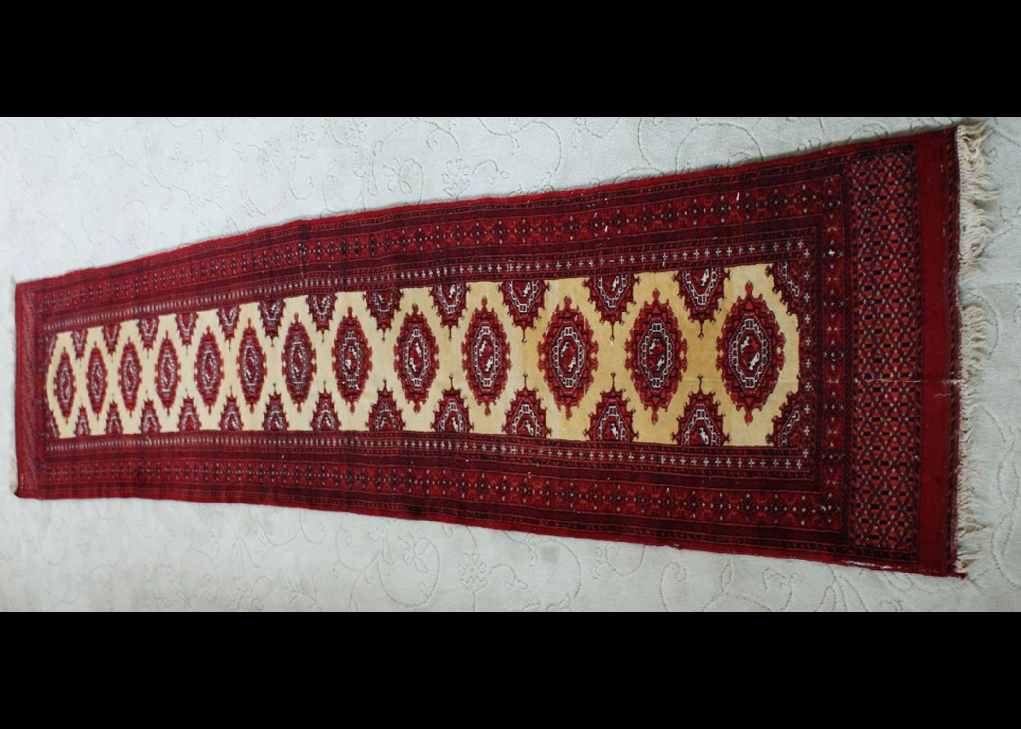 Long Vintage Wool Blend Runner