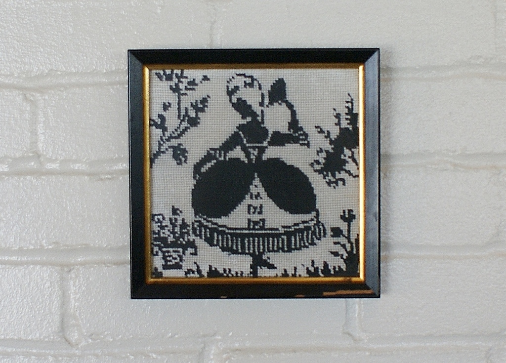 Vintage Colonial Women Framed Cross Stitch