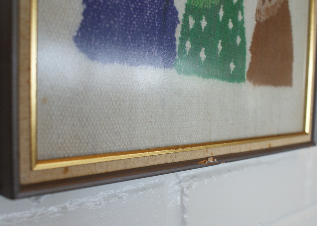 Vintage Woven Colonial Maidens Tapestry