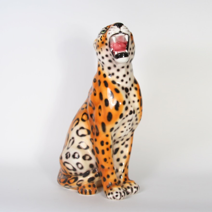 Hand Painted Italian Made Ceramic Cheetah