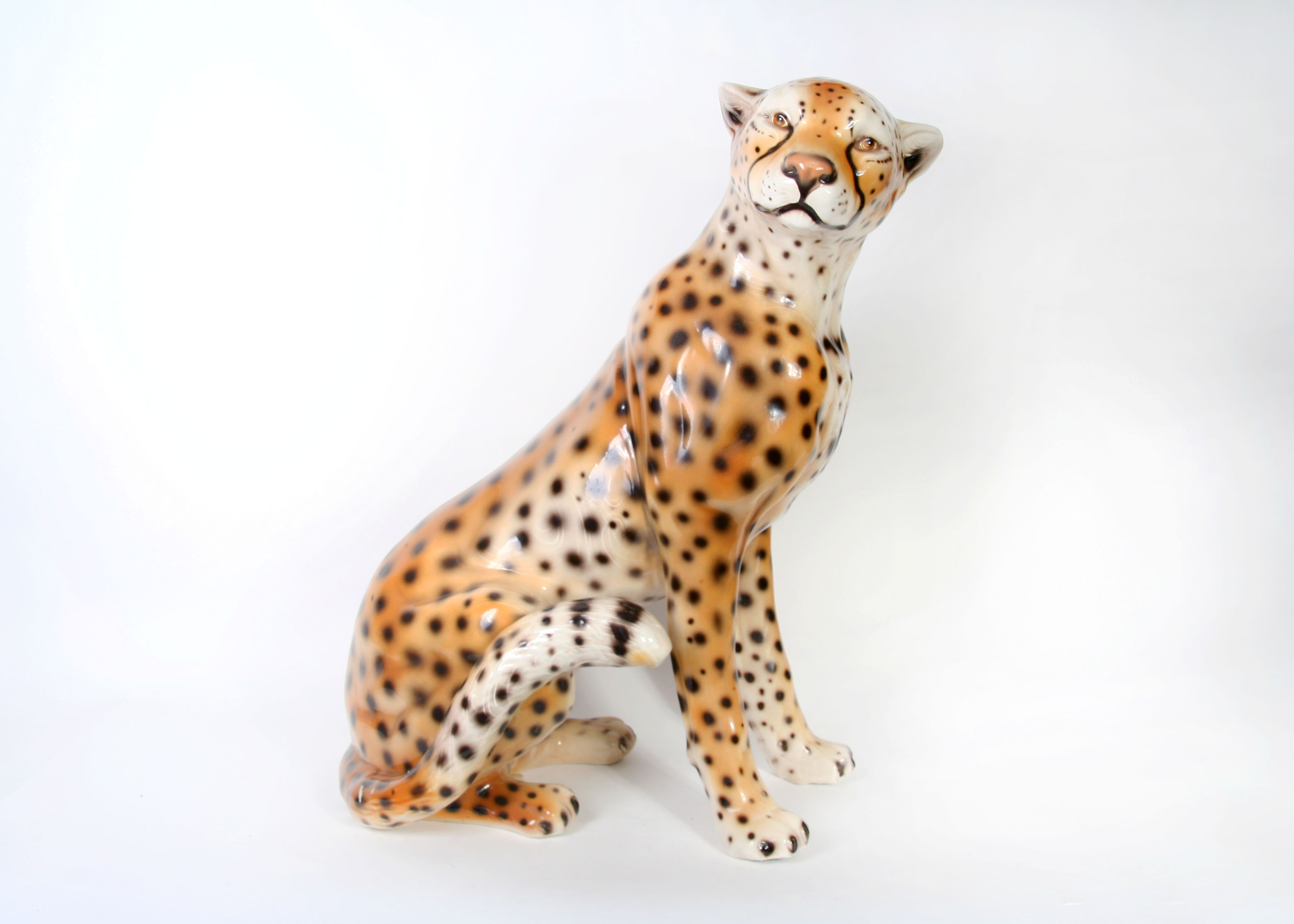 Italian Ceramic Cheetah Statuette