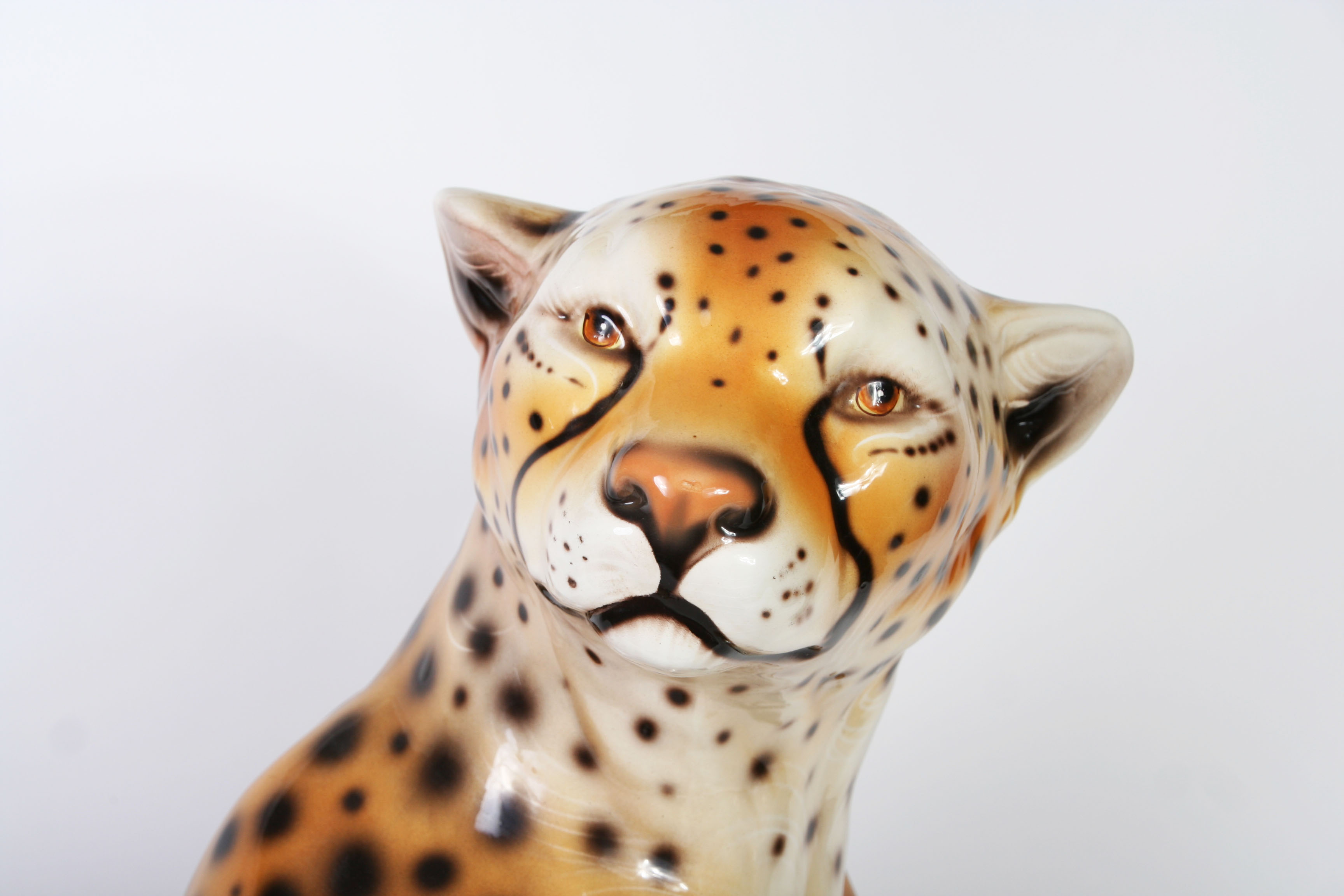 Italian Ceramic Cheetah Statuette