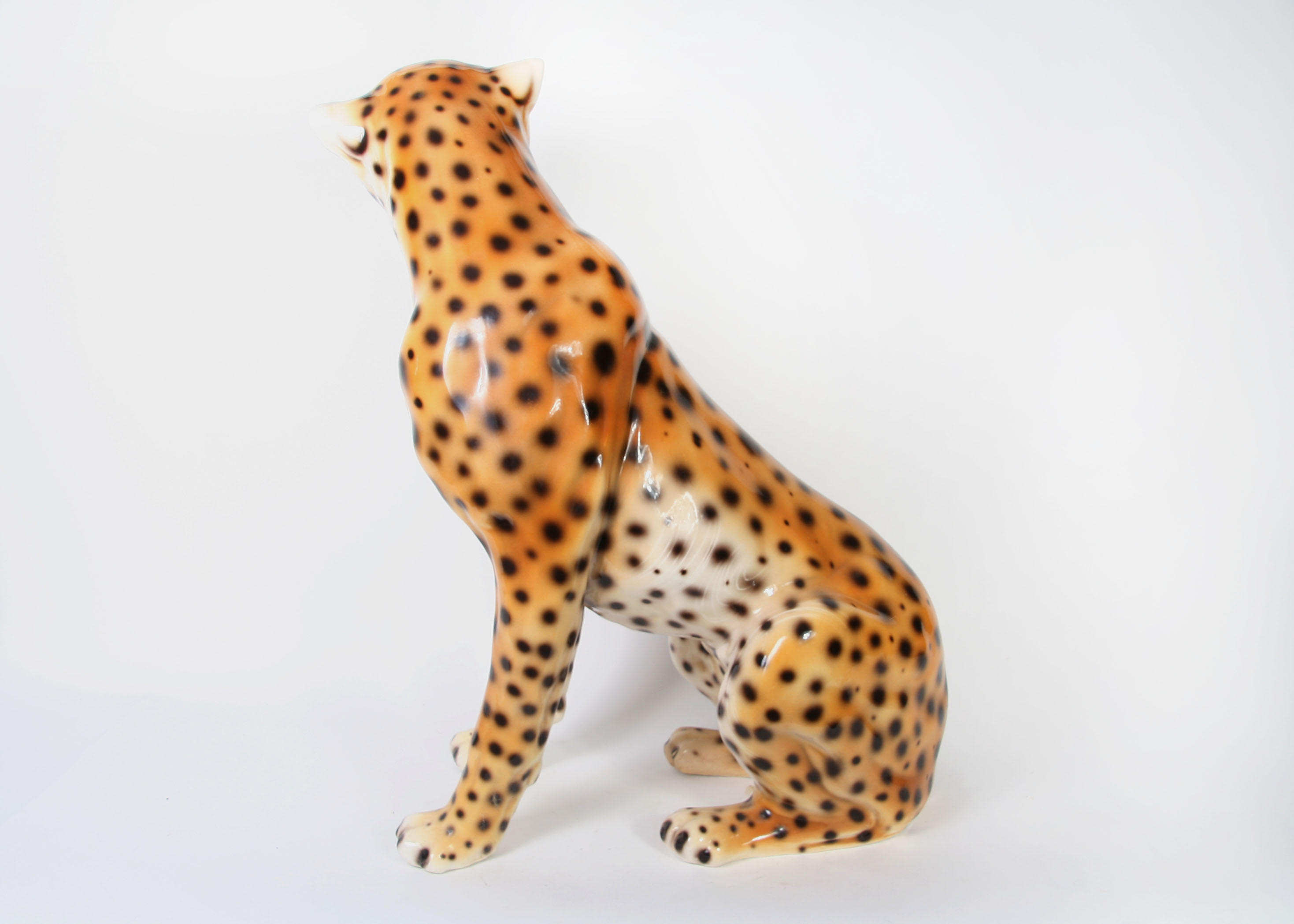 Italian Ceramic Cheetah Statuette